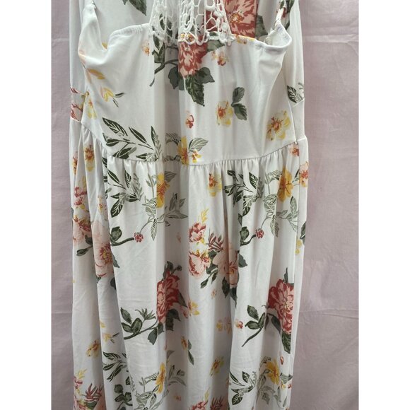 Derek Heart Women's Size Large Maternity White Floral Maxi Dress - Picture 4 of 5